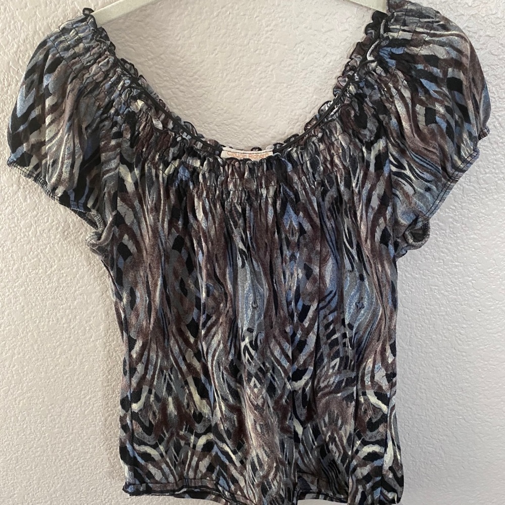 Beautiful brown and blue blouse